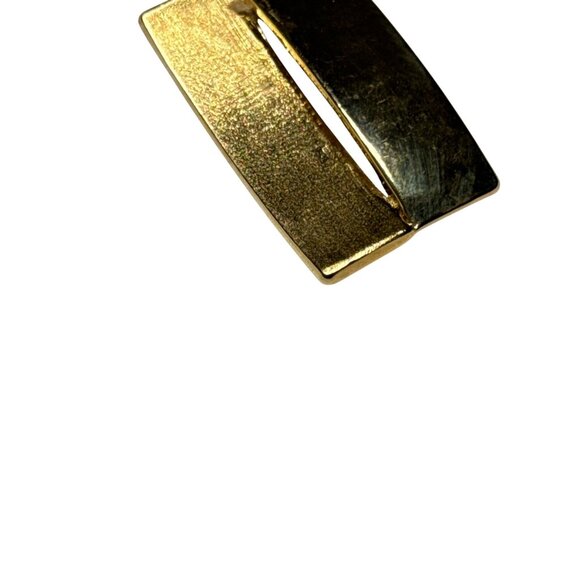 Modern Gold Textured Rectangle Pendant Geometric Design Unisex Minimalist - Picture 16 of 16